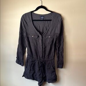 Gray Long Sleeve Romper